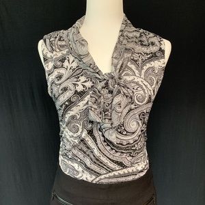 WHBM Tie Neck Sleeveless Top